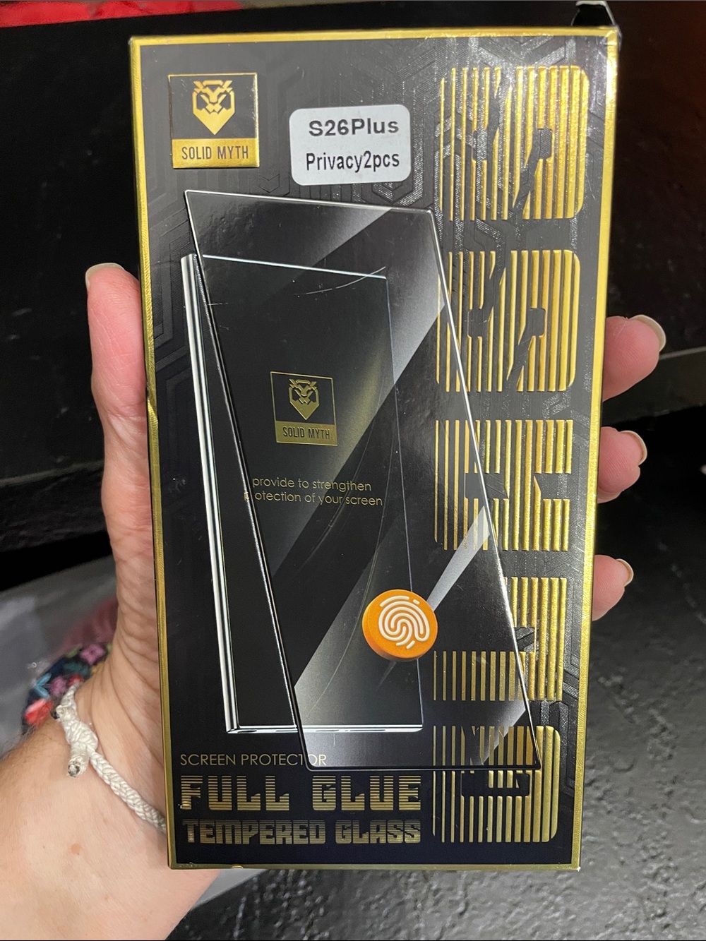 S26Plus Privacy Tempered Glass Screen Protector - Black/Gold